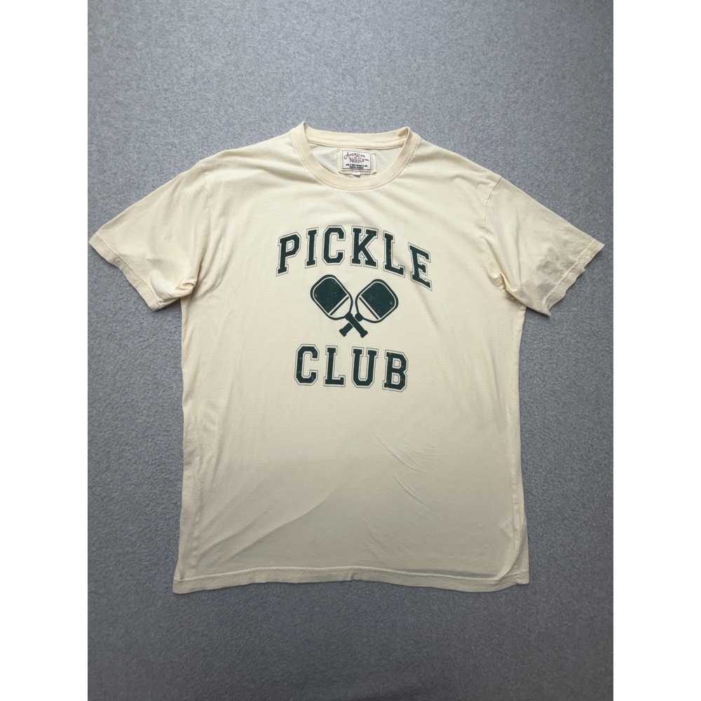 American Needle Shirt Mens XL Beige Pickle Club Pickleball Short Sleeve Tee